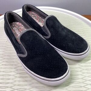 Eddie Bauer‎ Women's Suede Feel Haller Slip-On Black Shoes Loafers Sz.8
